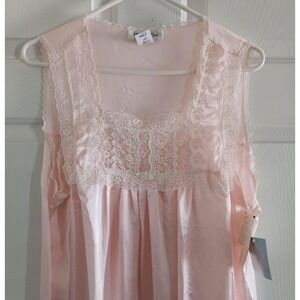 NWT Vintage Christian Dior Pink Satin Nightgown Net Lace Large New L